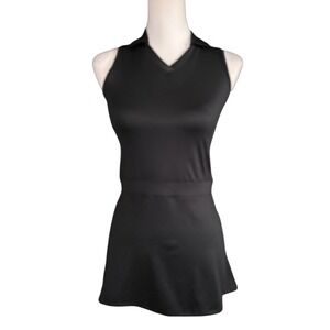 DSG Golf Black Sleeveless Polo Dress W/Pleated Back Skirt, Girls Medium, 10/12